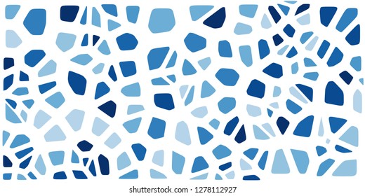 Stained glass colorful voronoi with fillet, vector abstract. Irregular cells background pattern. 2D Geometric shapes grid. Aspect Ratio 2:1