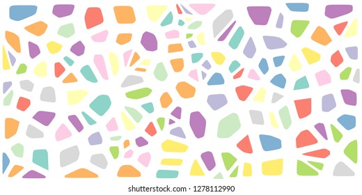 Stained glass colorful voronoi with fillet, vector abstract. Irregular cells background pattern. 2D Geometric shapes grid. Aspect Ratio 2:1