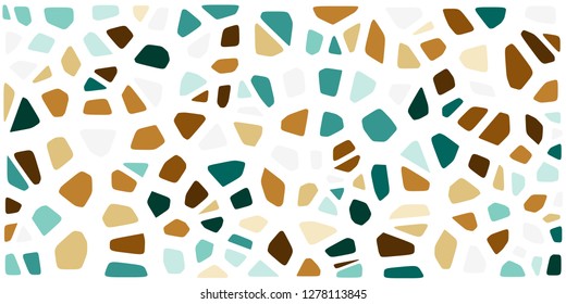 Stained glass colorful voronoi with fillet, vector abstract. Irregular cells background pattern. 2D Geometric shapes grid. Aspect Ratio 2:1