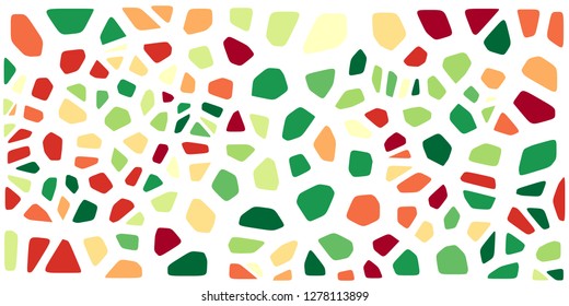 Stained glass colorful voronoi with fillet, vector abstract. Irregular cells background pattern. 2D Geometric shapes grid. Aspect Ratio 2:1