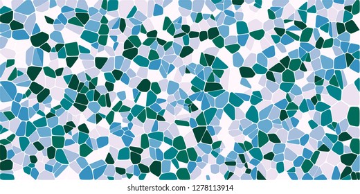 Stained glass colorful voronoi with fillet, vector abstract. Irregular cells background pattern. 2D Geometric shapes grid. Aspect Ratio 2:1