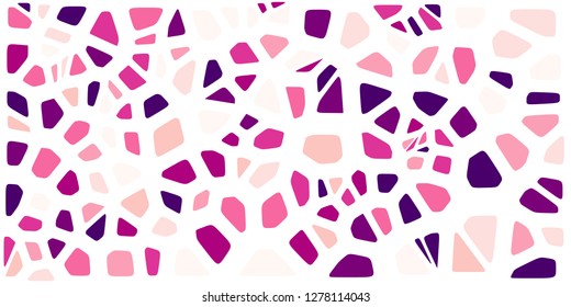 Stained glass colorful voronoi with fillet, vector abstract. Irregular cells background pattern. 2D Geometric shapes grid. Aspect Ratio 2:1