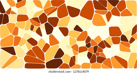 Stained glass colorful voronoi with fillet, vector abstract. Irregular cells background pattern. 2D Geometric shapes grid. Aspect Ratio 2:1