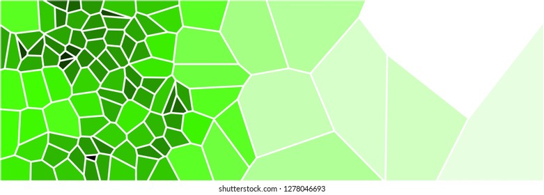 Stained glass colorful voronoi polygonal algorithm background, vector abstract. Irregular cells pattern. 2D Geometric shapes grid texture. Aspect Ratio 3:1