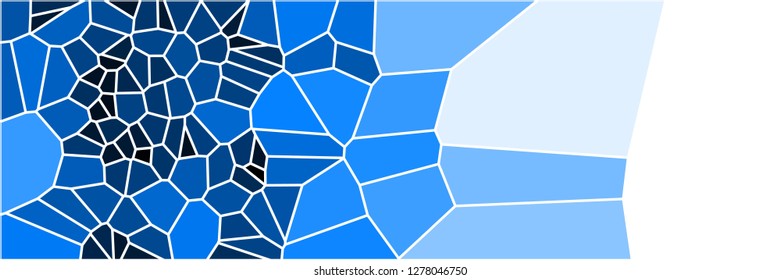 Stained glass colorful voronoi polygonal algorithm background, vector abstract. Irregular cells pattern. 2D Geometric shapes grid texture. Aspect Ratio 3:1