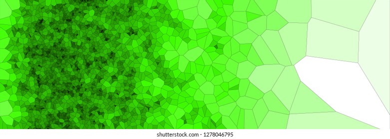 Stained glass colorful voronoi polygonal algorithm background, vector abstract. Irregular cells pattern. 2D Geometric shapes grid texture. Aspect Ratio 3:1