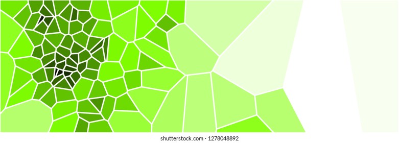 Stained glass colorful voronoi polygonal algorithm background, vector abstract. Irregular cells pattern. 2D Geometric shapes grid texture. Aspect Ratio 3:1