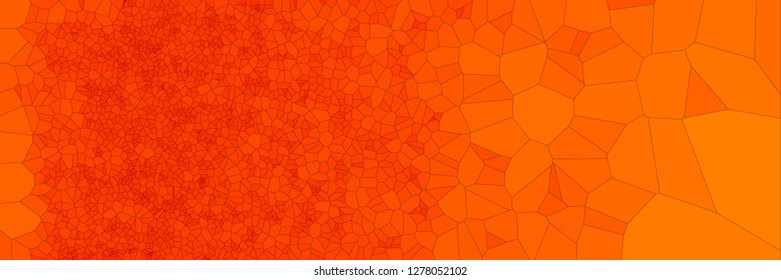Stained glass colorful voronoi polygonal algorithm background, vector abstract. Irregular cells pattern. 2D Geometric shapes grid texture. Aspect Ratio 3:1