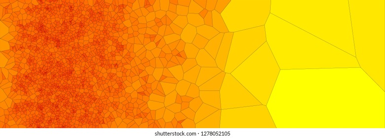 Stained glass colorful voronoi polygonal algorithm background, vector abstract. Irregular cells pattern. 2D Geometric shapes grid texture. Aspect Ratio 3:1