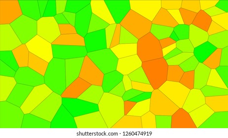 Stained glass colorful voronoi, vector eps abstract. Irregular cells background pattern. 2D Geometric shapes grid texture  