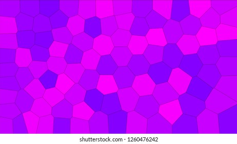 Stained glass colorful voronoi, vector eps abstract. Irregular cells background pattern. 2D Geometric shapes grid texture  
