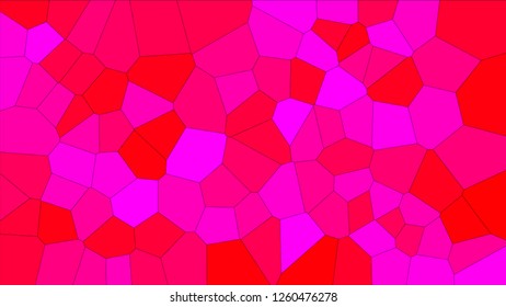 Stained glass colorful voronoi, vector eps abstract. Irregular cells background pattern. 2D Geometric shapes grid texture 