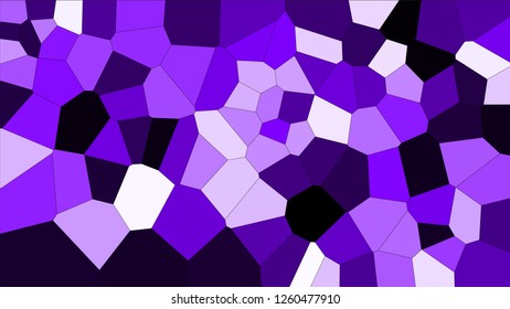 Stained glass colorful voronoi, vector eps abstract. Irregular cells background pattern. 2D Geometric shapes grid texture 