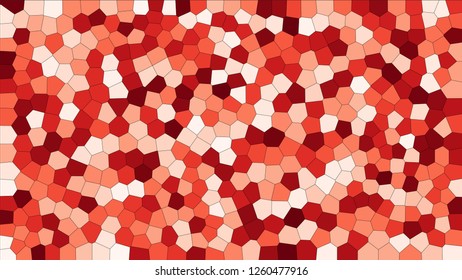 Stained glass colorful voronoi, vector eps abstract. Irregular cells background pattern. 2D Geometric shapes grid texture 