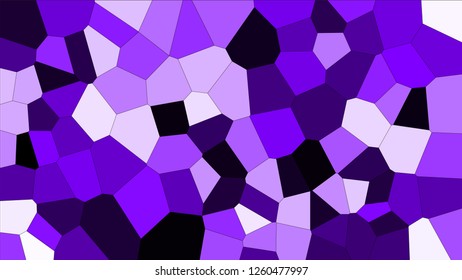 Stained glass colorful voronoi, vector eps abstract. Irregular cells background pattern. 2D Geometric shapes grid texture 