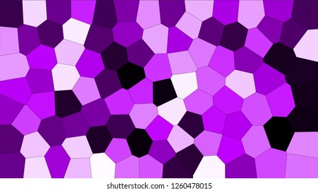 Stained glass colorful voronoi, vector eps abstract. Irregular cells background pattern. 2D Geometric shapes grid texture 