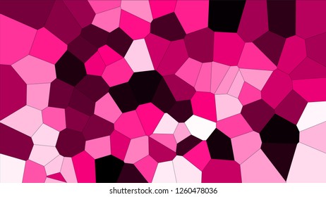 Stained glass colorful voronoi, vector eps abstract. Irregular cells background pattern. 2D Geometric shapes grid texture 