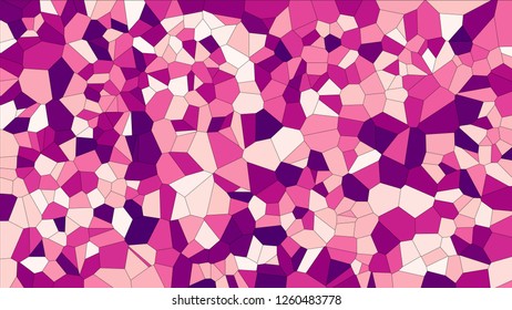 Stained glass colorful voronoi, vector eps abstract. Irregular cells background pattern. 2D Geometric shapes grid texture 