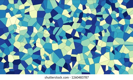 Stained glass colorful voronoi, vector eps abstract. Irregular cells background pattern. 2D Geometric shapes grid texture  