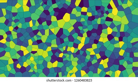 Stained glass colorful voronoi, vector eps abstract. Irregular cells background pattern. 2D Geometric shapes grid texture 