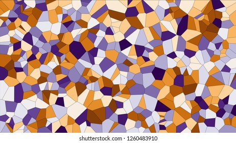 Stained glass colorful voronoi, vector eps abstract. Irregular cells background pattern. 2D Geometric shapes grid texture - 