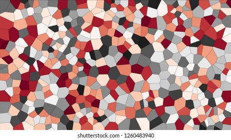 Stained glass colorful voronoi, vector eps abstract. Irregular cells background pattern. 2D Geometric shapes grid texture  