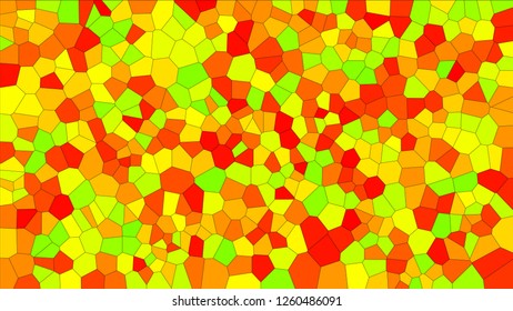 Stained glass colorful voronoi, vector eps abstract. Irregular cells background pattern. 2D Geometric shapes grid texture - Vetorial 8K HD