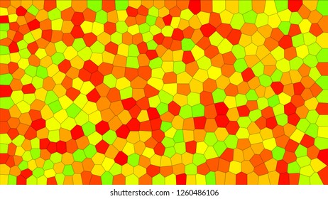 Stained glass colorful voronoi, vector eps abstract. Irregular cells background pattern. 2D Geometric shapes grid texture - Vetorial 8K HD