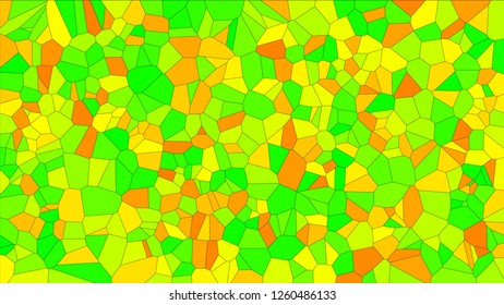 Stained glass colorful voronoi, vector eps abstract. Irregular cells background pattern. 2D Geometric shapes grid texture - Vetorial 8K HD