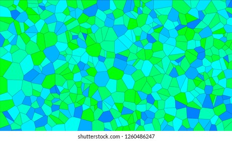 Stained glass colorful voronoi, vector eps abstract. Irregular cells background pattern. 2D Geometric shapes grid texture - Vetorial 8K HD