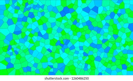 Stained glass colorful voronoi, vector eps abstract. Irregular cells background pattern. 2D Geometric shapes grid texture - Vetorial 8K HD