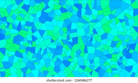 Stained glass colorful voronoi, vector eps abstract. Irregular cells background pattern. 2D Geometric shapes grid texture - Vetorial 8K HD