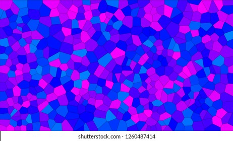 Stained glass colorful voronoi, vector eps abstract. Irregular cells background pattern. 2D Geometric shapes grid texture - Vetorial 8K HD