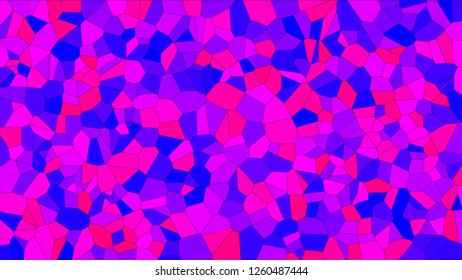 Stained glass colorful voronoi, vector eps abstract. Irregular cells background pattern. 2D Geometric shapes grid texture - Vetorial 8K HD