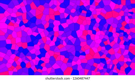 Stained glass colorful voronoi, vector eps abstract. Irregular cells background pattern. 2D Geometric shapes grid texture - Vetorial 8K HD