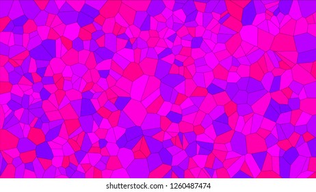 Stained glass colorful voronoi, vector eps abstract. Irregular cells background pattern. 2D Geometric shapes grid texture - Vetorial 8K HD