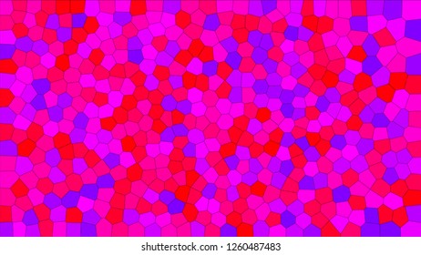 Stained glass colorful voronoi, vector eps abstract. Irregular cells background pattern. 2D Geometric shapes grid texture - Vetorial 8K HD