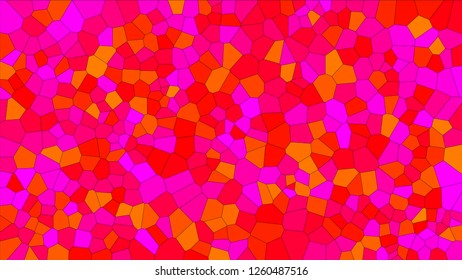 Stained glass colorful voronoi, vector eps abstract. Irregular cells background pattern. 2D Geometric shapes grid texture - Vetorial 8K HD