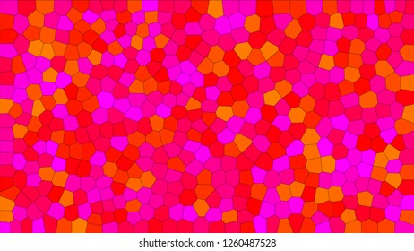 Stained glass colorful voronoi, vector eps abstract. Irregular cells background pattern. 2D Geometric shapes grid texture - Vetorial 8K HD