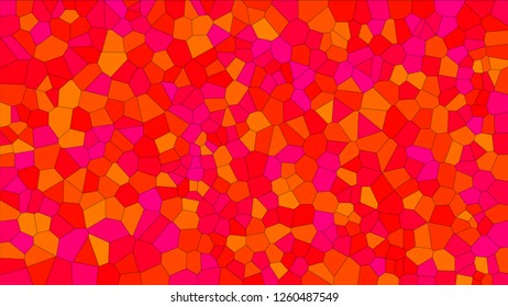 Stained glass colorful voronoi, vector eps abstract. Irregular cells background pattern. 2D Geometric shapes grid texture - Vetorial 8K HD