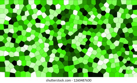 Stained glass colorful voronoi, vector eps abstract. Irregular cells background pattern. 2D Geometric shapes grid texture - Vetorial 8K HD