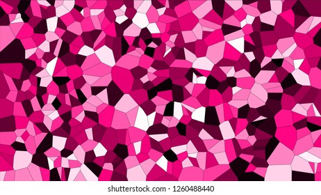 Stained glass colorful voronoi, vector eps abstract. Irregular cells background pattern. 2D Geometric shapes grid texture - Vetorial 8K HD