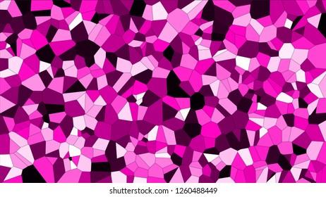 Stained glass colorful voronoi, vector eps abstract. Irregular cells background pattern. 2D Geometric shapes grid texture - Vetorial 8K HD