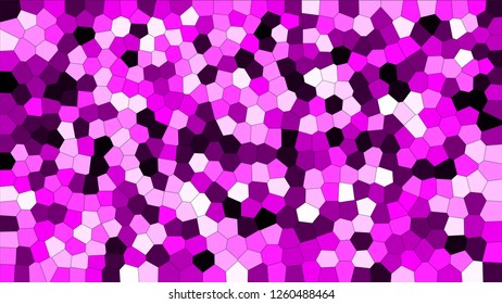 Stained glass colorful voronoi, vector eps abstract. Irregular cells background pattern. 2D Geometric shapes grid texture - Vetorial 8K HD