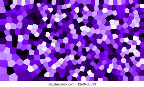 Stained glass colorful voronoi, vector eps abstract. Irregular cells background pattern. 2D Geometric shapes grid texture - Vetorial 8K HD