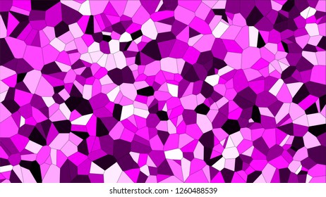 Stained glass colorful voronoi, vector eps abstract. Irregular cells background pattern. 2D Geometric shapes grid texture - Vetorial 8K HD