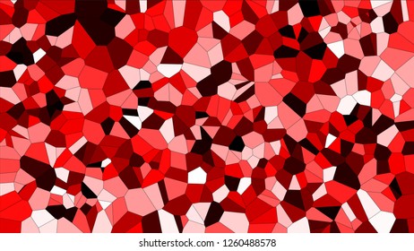 Stained glass colorful voronoi, vector eps abstract. Irregular cells background pattern. 2D Geometric shapes grid texture - Vetorial 8K HD