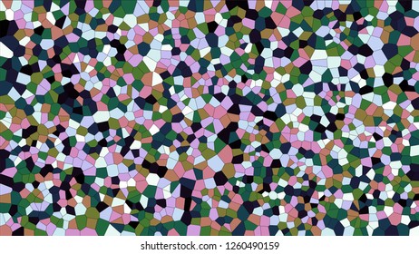 Stained glass colorful voronoi, vector eps abstract. Irregular cells background pattern. 2D Geometric shapes grid texture - Vetorial 8K HD