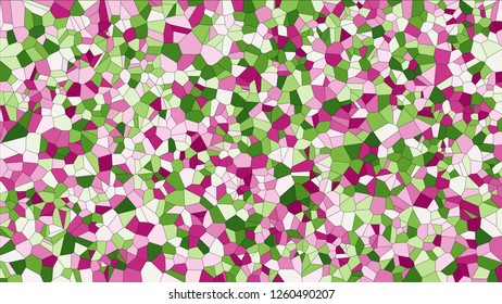 Stained glass colorful voronoi, vector eps abstract. Irregular cells background pattern. 2D Geometric shapes grid texture - Vetorial 8K HD