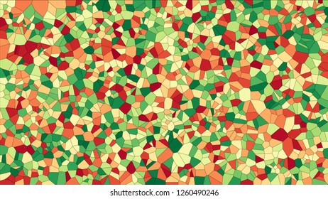 Stained glass colorful voronoi, vector eps abstract. Irregular cells background pattern. 2D Geometric shapes grid texture - Vetorial 8K HD